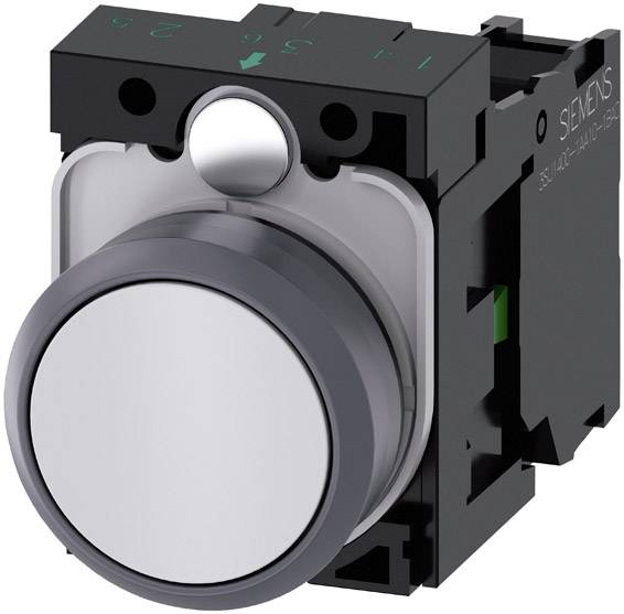Siemens 3SU1130-0AB60-1BA0 Drucktaster Frontring Kunststoff, Betätiger flach Weiß 1 St.