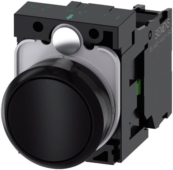 Siemens 3SU11000AB101BA0 3SU1100-0AB10-1BA0 Drucktaster Frontring Kunststoff, Betätiger flach Schwarz 1St.