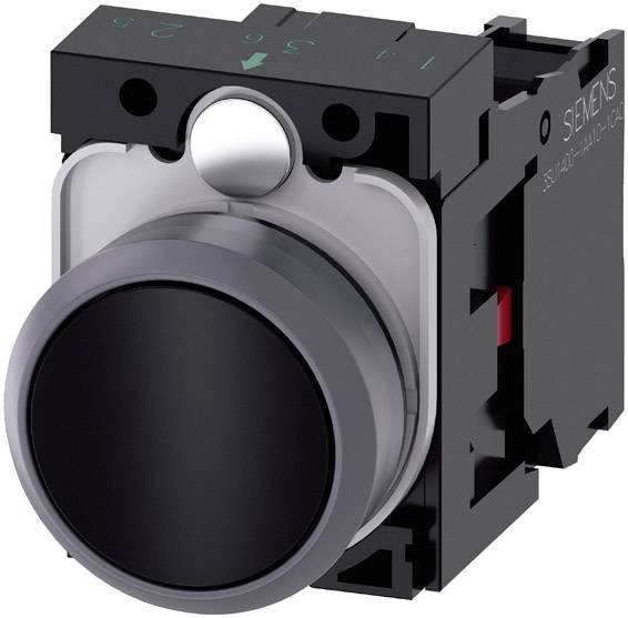 Siemens 3SU11300AB101CA0 3SU1130-0AB10-1CA0 Drucktaster Frontring Kunststoff, Betätiger flach Schwarz 1 St.