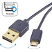 Renkforce Câble USB USB 2.0 USB-A mâle, USB-Micro-B mâle 1.00 m noir connecteur utilisable des deux cotés, contacts dorés