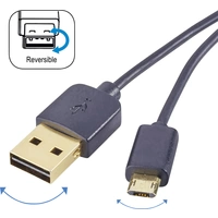 Renkforce USB-Kabel USB 2.0 USB-A Stecker, USB-Micro-B Stecker 1.00m Schwarz beidseitig verwendbarer Stecker, vergoldete Renkforce USB-Kabel USB 2.0 USB-A Stecker, USB-Micro-B Stecker 1.00m Schwarz beidseitig verwendbarer Stecker, vergoldete