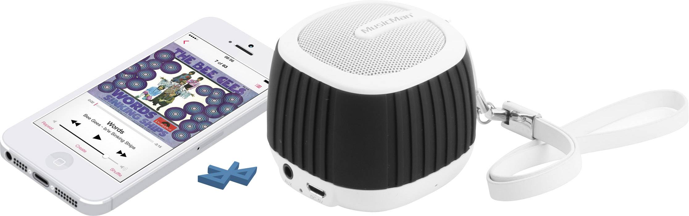 Technaxx Musicman micro X8 Bluetooth® Lautsprecher Freisprechfunktion, SD Schwarz