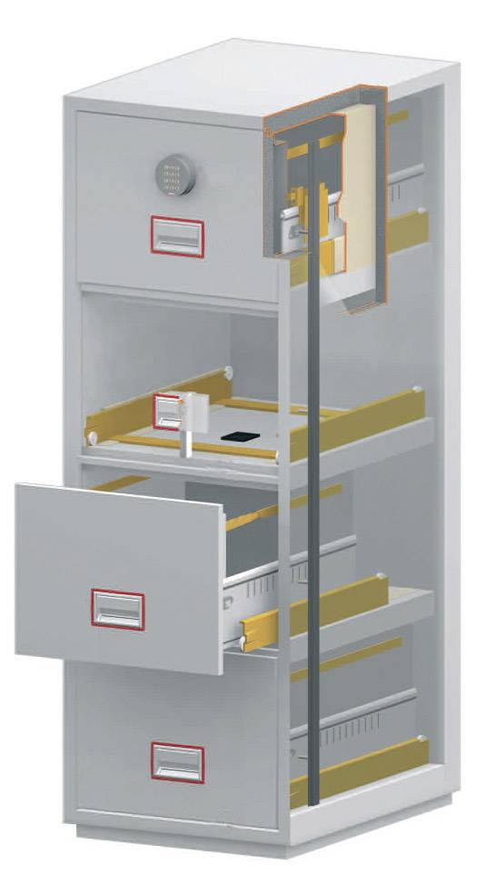 Phoenix FS2264K-FVW World Class Vertical Fire File Feuerschutztresor feuerfest, wasserabweisend Schlüsselschloss