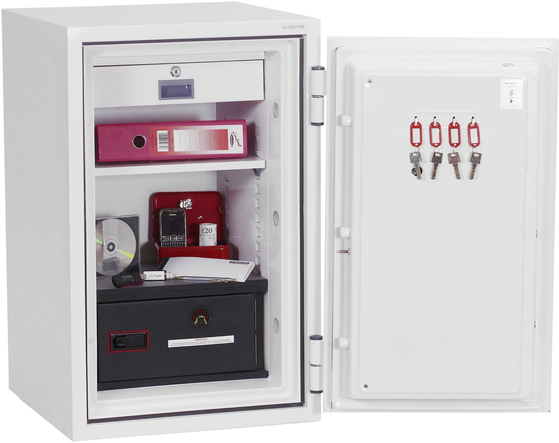 Phoenix DS2502F-FVW Data Combi Feuerschutztresor wasserabweisend, feuerfest Fingerabdruckschloss