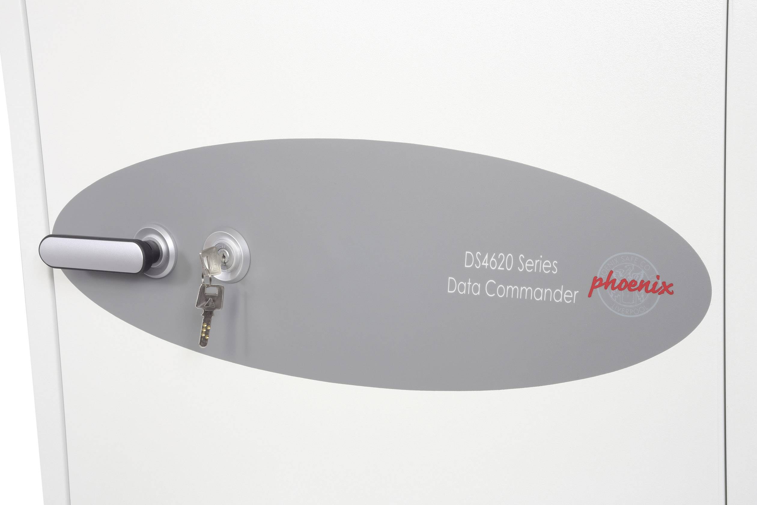 'Phoenix DS4620 Series Data Commander' Tresor mit seitlichem Türgriff und Schloss mit Schlüssel.