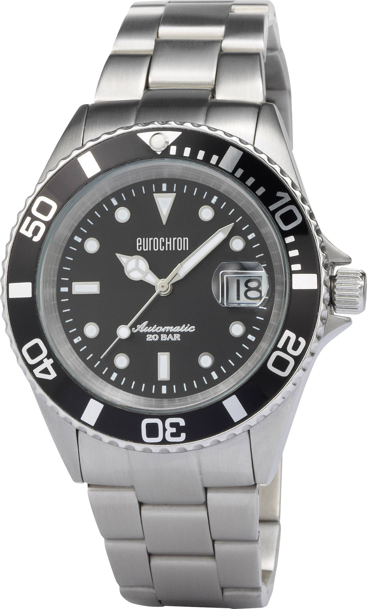 Eurochron Automatik Armbanduhr EAU 100 (Ø) 42mm Edelstahl Gehäusematerial=Edelstahl Material (Armband)=Edelstahl
