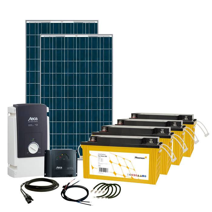 Phaesun Solar Rise Six 600283 Solar-Set 500 Wp inkl. Akku, inkl. Anschlusskabel, inkl. Laderegler, inkl. Wechselrichter