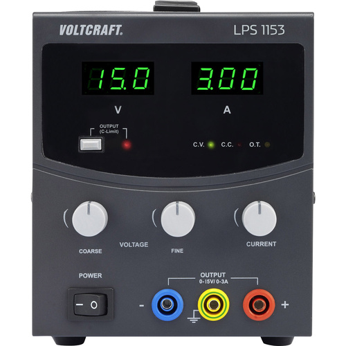 VOLTCRAFT LPS1153 Labornetzgerät, einstellbar 0 - 15 V/DC 0 - 3 A 45 W Anzahl Ausgänge 1 x