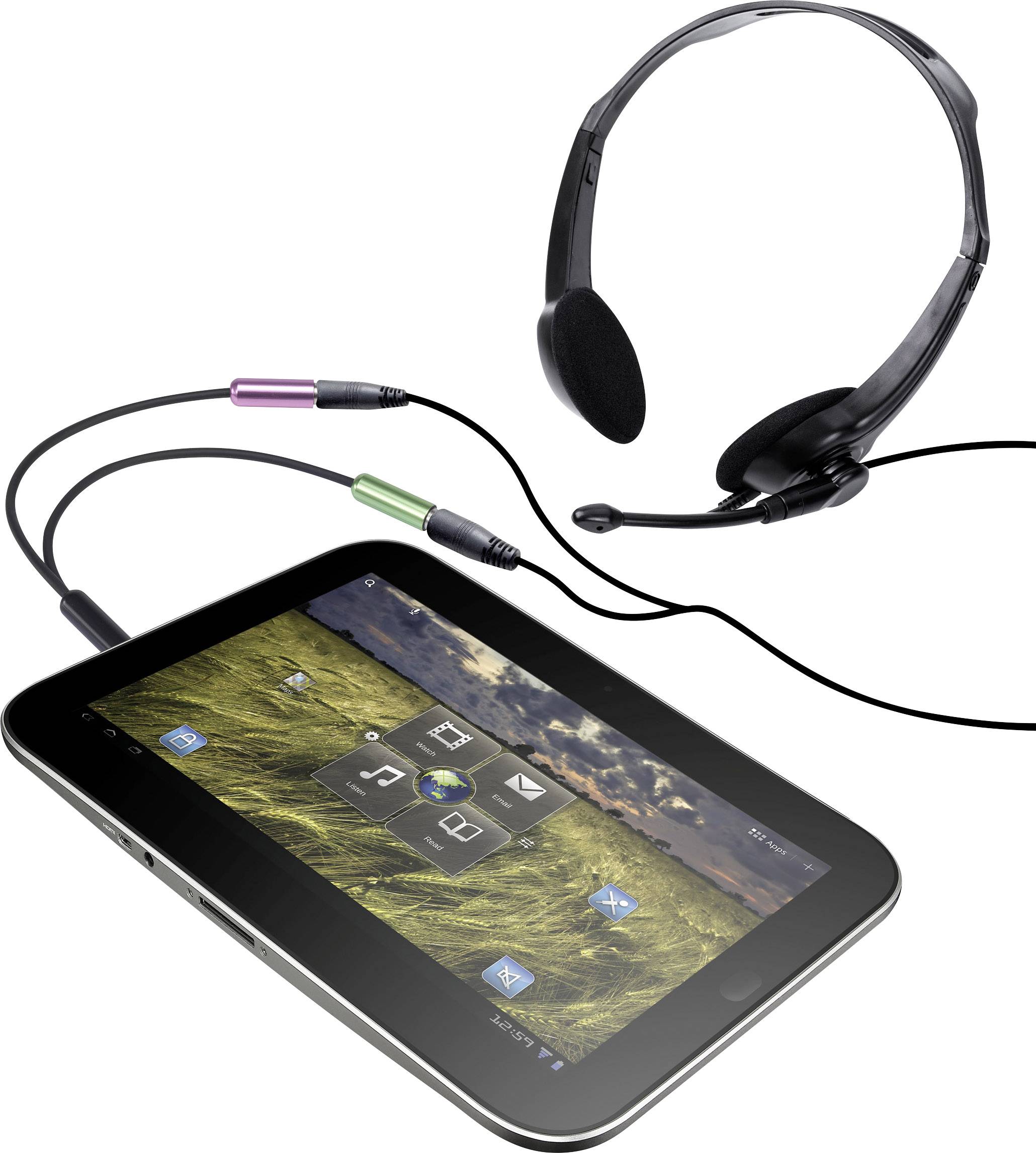 SpeaKa Professional SP-7870716 Klinke Audio Y-Adapter [1x Klinkenstecker 3.5mm - 2x Klinkenbuchse 3.5 mm] Schwarz