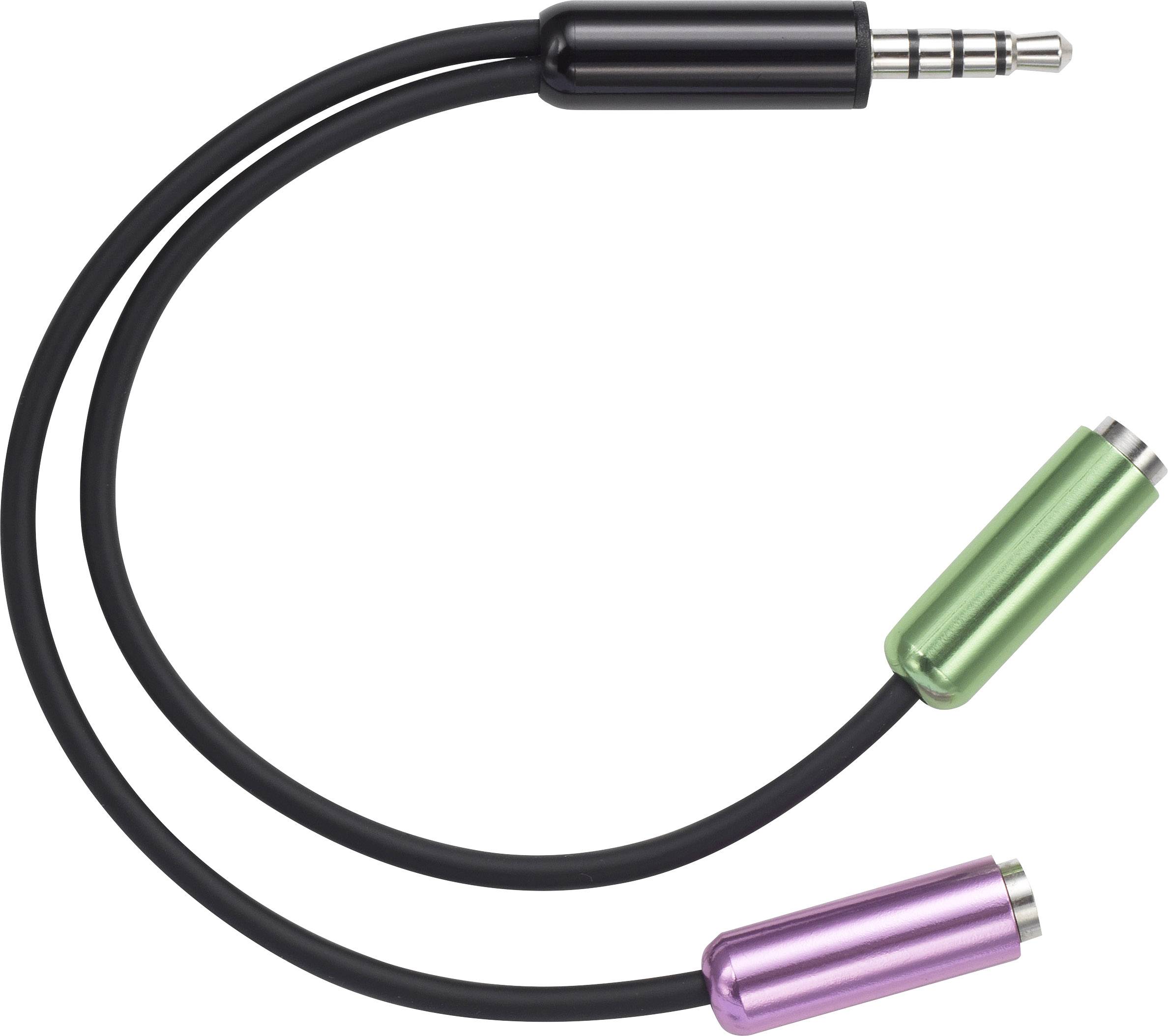SpeaKa Professional SP-7870716 Klinke Audio Y-Adapter [1x Klinkenstecker 3.5mm - 2x Klinkenbuchse 3.5 mm] Schwarz