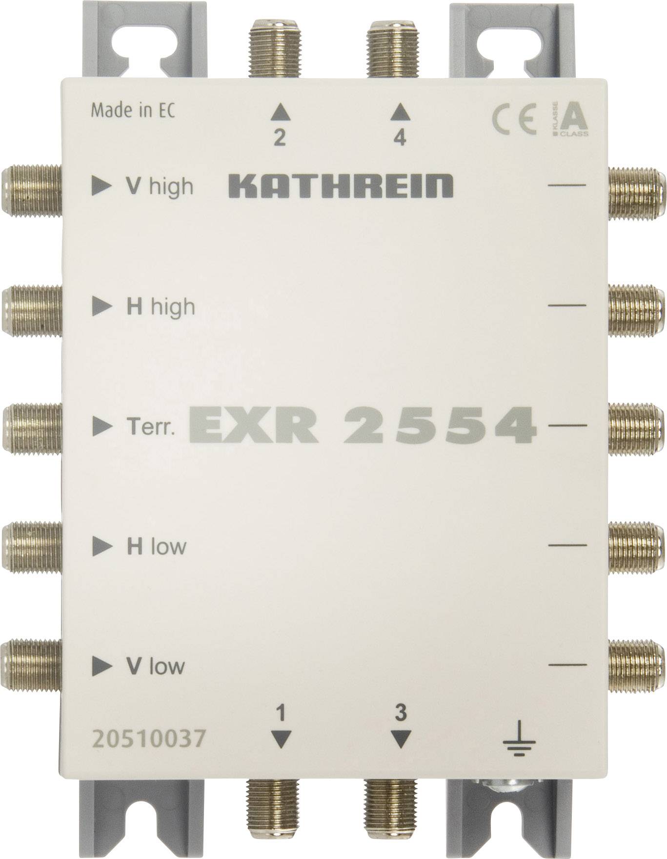 Kathrein EXR 2554 SAT Multischalter Kaskade Eingänge (Multischalter): 5 (4 SAT/1 terrestrisch) Teilnehmer-Anzahl: 4