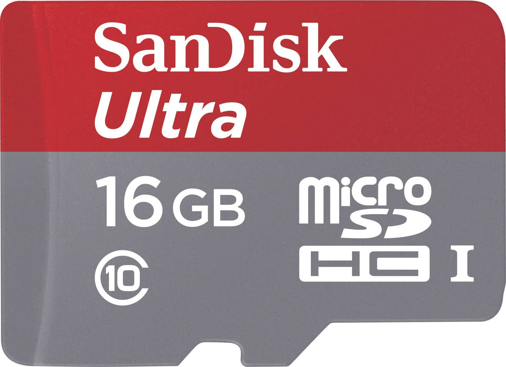 SanDisk Ultra® microSDHC-Karte 16 GB Class 10, UHS-I inkl. SD-Adapter