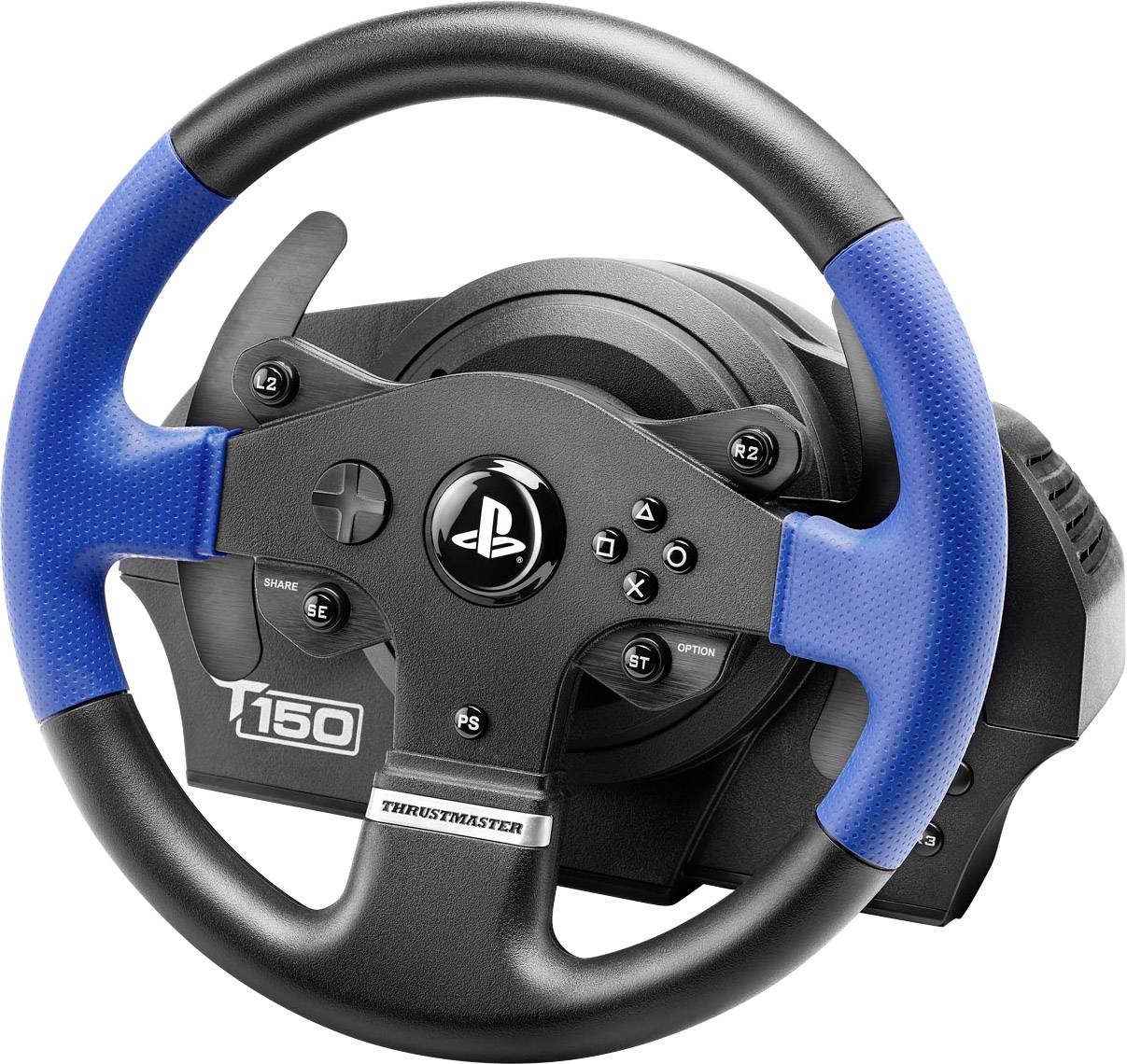 Thrustmaster T150 RS Force Feedback Lenkrad USB 2.0 PlayStation 3, PlayStation 4, PC Schwarz, Blau inkl. Pedale