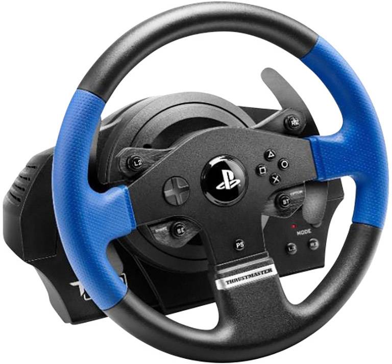 Thrustmaster T150 RS Force Feedback Lenkrad USB 2.0 PlayStation 3, PlayStation 4, PC Schwarz, Blau inkl. Pedale