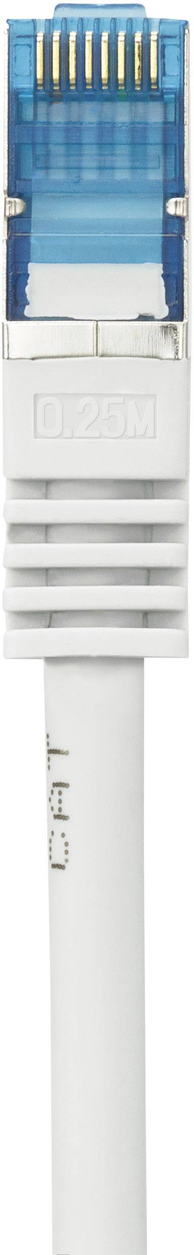 Renkforce RF-4145277 RJ45 Netzwerkkabel, Patchkabel CAT 6a S/FTP 0.25m Grau mit Rastnasenschutz, Flammwidrig 1St.