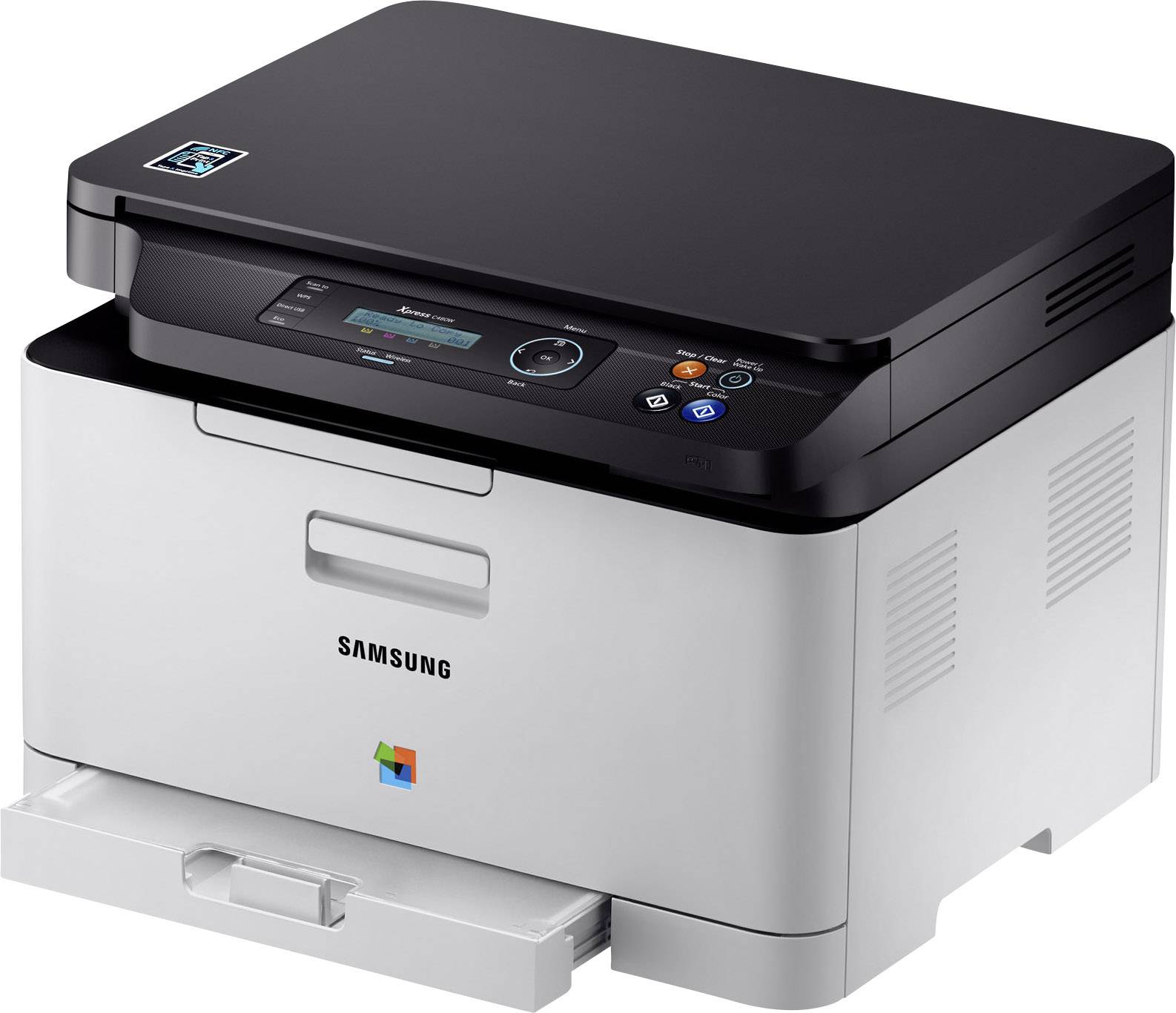 Samsung Xpress C480W Farblaser Multifunktionsdrucker A4 Drucker, Scanner, Kopierer LAN, WLAN, NFC