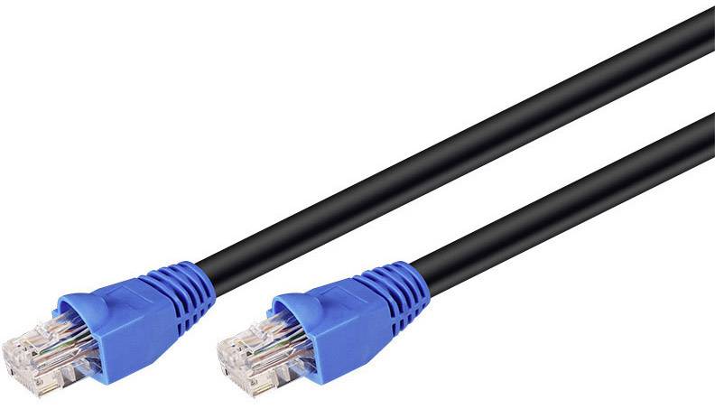 Goobay 94393 RJ45 Patchkabel CAT 6 U/UTP 30.00 m Schwarz 1 St.