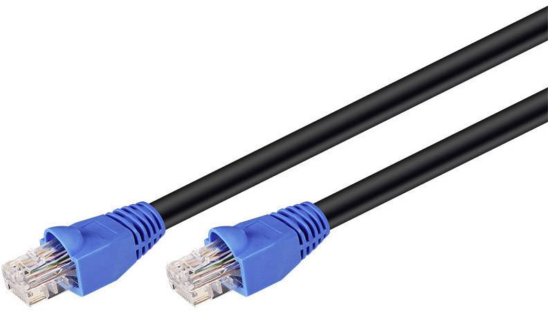 Goobay 94396 RJ45 Patchkabel CAT 6 U/UTP 60.00 m Schwarz 1 St.