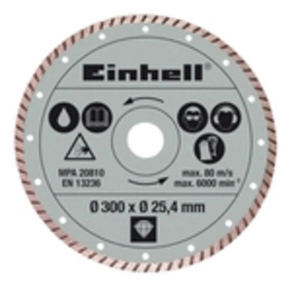 Einhell Diamanttrennscheibe 300 x 25.4mm Turbo Radial-Fliesenschneid-Zubehör 4301178 1St. Einhell Diamanttrennscheibe 300 x 25.4mm Turbo Radial-Fliesenschneid-Zubehör 4301178 1St.