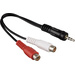 Hama 00043365 Klinke / Cinch Audio Adapter [1x Klinkenstecker 3.5 mm - 2x Cinch-Kupplung] Schwarz