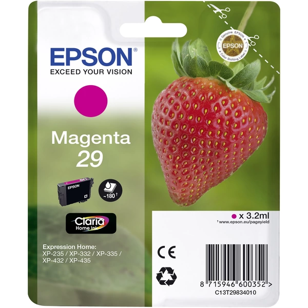 Epson Druckerpatrone T2983, 29 Original Magenta C13T29834010 Epson Druckerpatrone T2983, 29 Original Magenta C13T29834010
