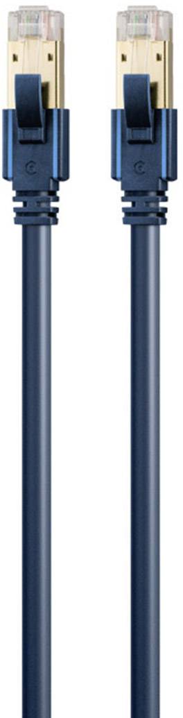 Clicktronic RJ45 Netzwerk Anschlusskabel CAT 6a S/FTP 3.00m Dunkelblau mit Rastnasenschutz, Flammwidrig