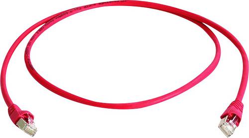 Telegärtner RJ45 (gekreuzt) Netzwerk Anschlusskabel CAT 6a S/FTP 0.50 m Rot Flammwidrig, Halogenfre