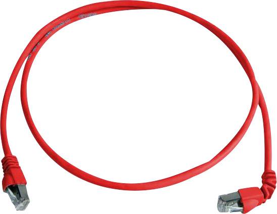 Telegärtner 100008015 RJ45 Netzwerkkabel, Patchkabel CAT 6a S/FTP 1.00m Rot Flammwidrig, Halogenfrei 1St.