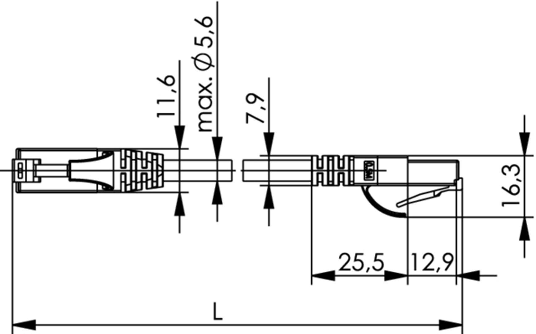 Telegärtner L00000E0066 RJ45 Netzwerkkabel, Patchkabel CAT 5e U/UTP 0.50 m Gelb Flammwidrig, Halogenfrei 1 St.