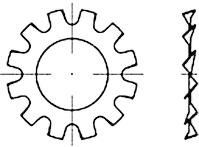 TOOLCRAFT 138373 Zahnscheibe Innen-Durchmesser: 31mm DIN 6797 Federstahl galvanisch verzinkt 100St.
