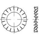 Abbildung eines Zahnrads mit seitlicher Ansicht und Schnittdarstellung.