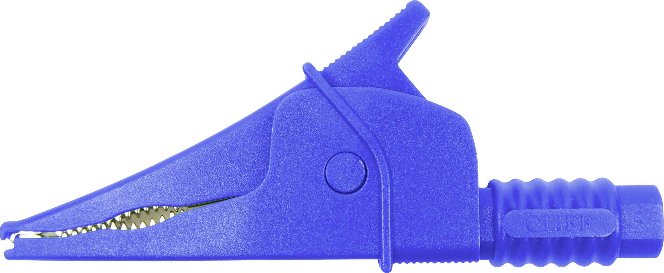 Cliff Croc Clip Sicherheits-Abgreifklemme Steckanschluss 4 mm CAT III 1000 V Blau