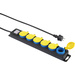 Renkforce 650D-CMB Power strip (+ switch) 6x Black, Yellow, Blue PG connector 1 pc(s)