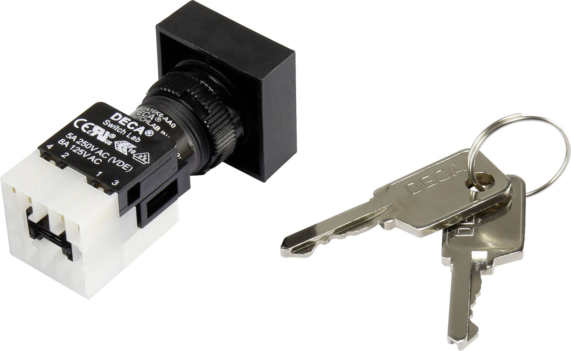 DECA ADA16K6-AA0-DC Schlüsselschalter 250 V/AC 5A 1 x Aus/Ein 1 x 90° IP65 1St.
