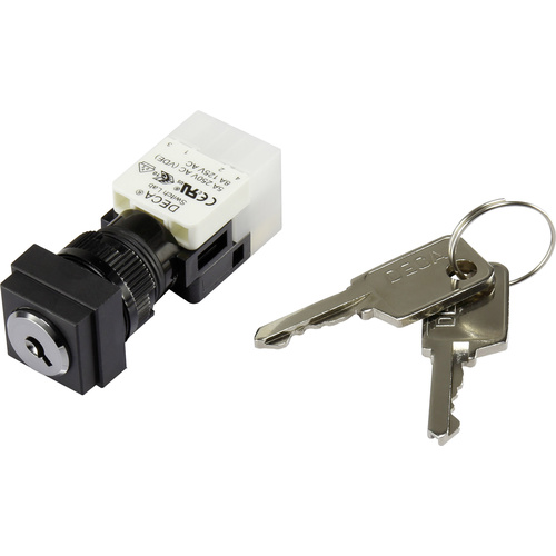 DECA ADA16K6-AS0-DF Schlüsselschalter 250 V/AC 5 A 1 x Aus/Ein 1 x 90 ° IP65 1 St.
