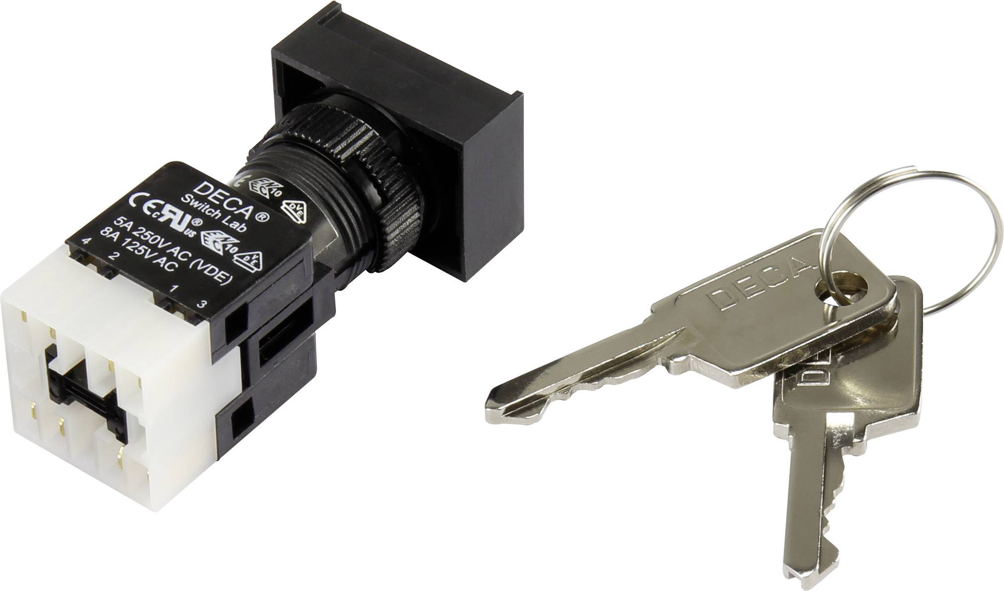DECA ADA16K6-AT0-CC Schlüsselschalter 250 V/AC 5A 1 x Aus/Ein 1 x 90° IP65 1St.