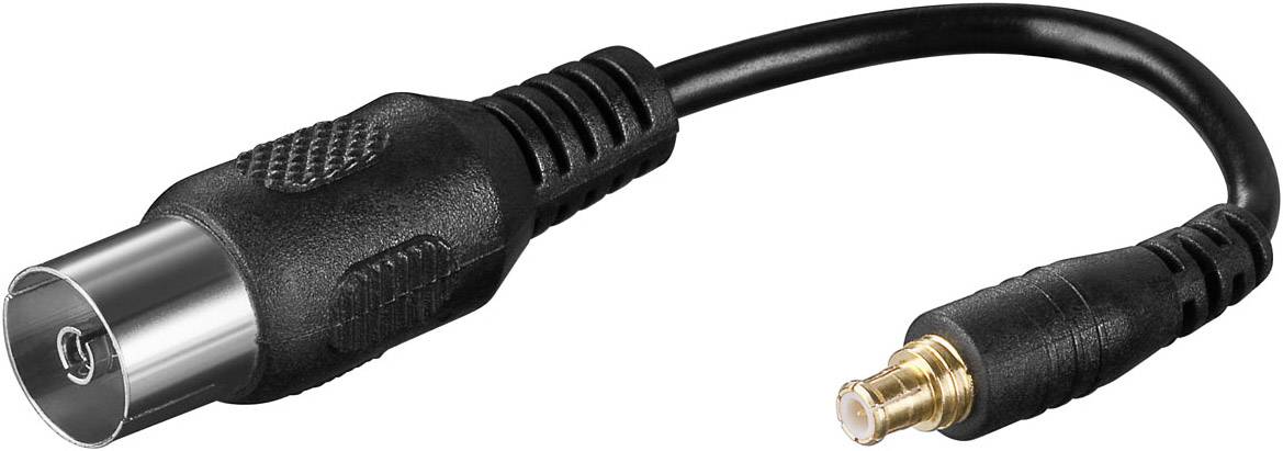 Goobay Antennen Anschlusskabel [1x MCX-Stecker - 1x Koax-Buchse] 10.00 cm Schwarz