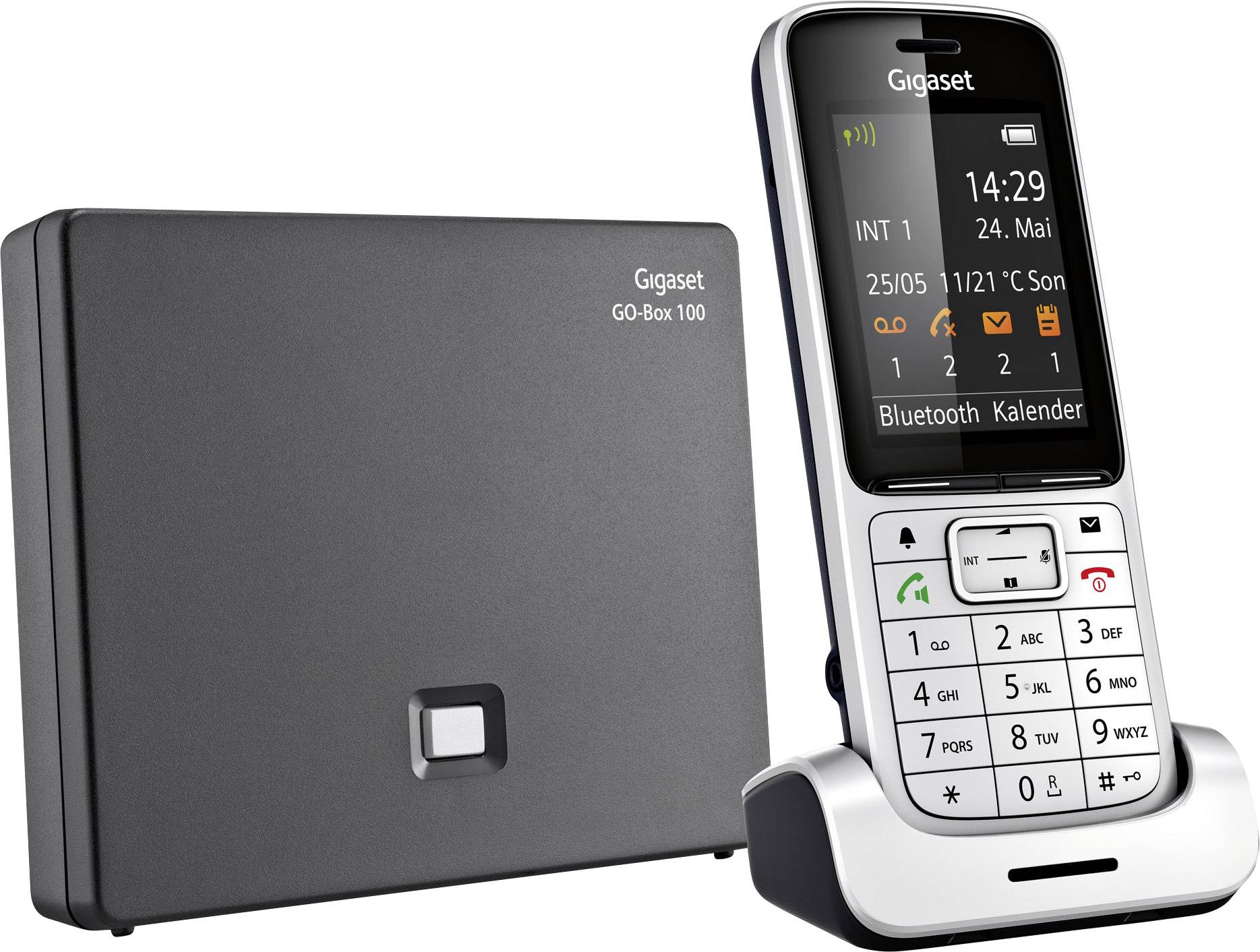 Gigaset SL450A Go DECT/GAP, Bluetooth®, VoIP Schnurloses Telefon analog Anrufbeantworter, Bluetooth, Freisprechen, Headsetanschluss, Optische Anrufs