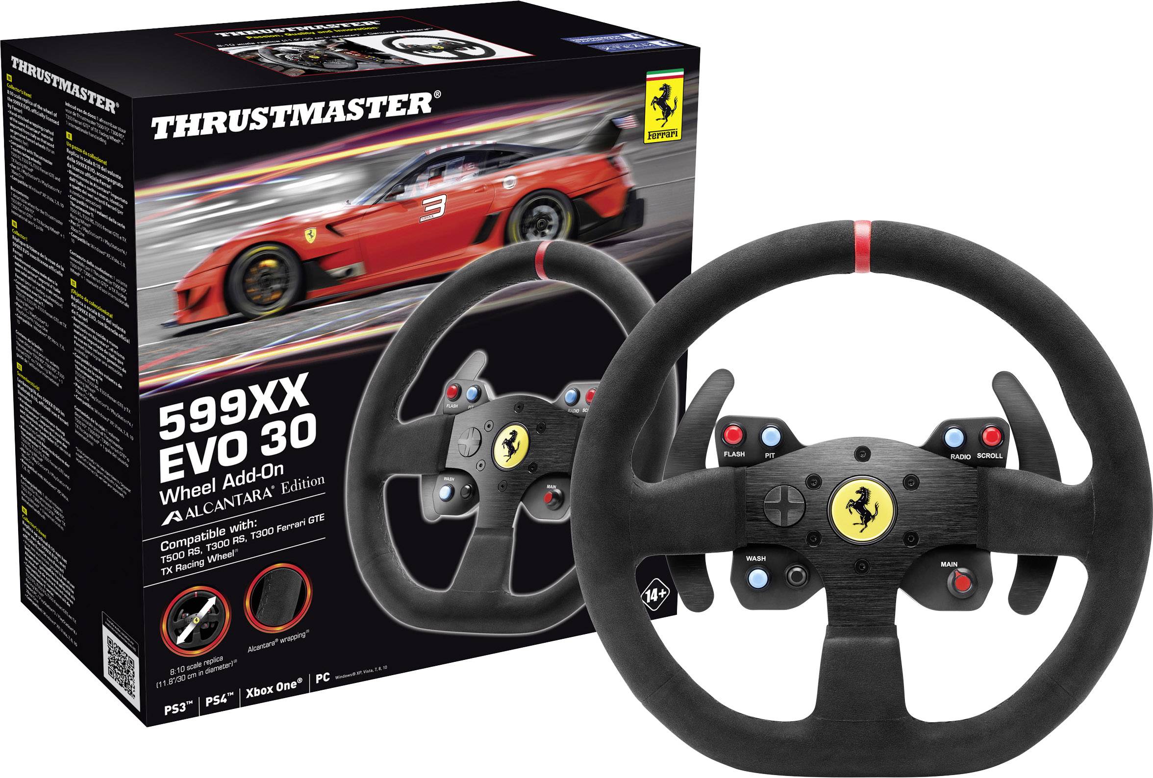Thrustmaster 599XX EVO 30 Alcantara Edition Lenkrad Add-On Xbox One, PlayStation 3, PlayStation 4, PC Schwarz
