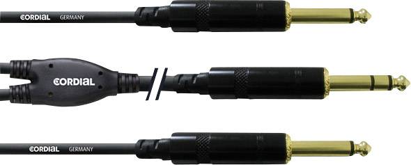 Cordial Audio Y-Kabel [1x Klinkenstecker 6.35 mm - 2x Klinkenstecker 6.35 mm] 1.50 m Schwarz