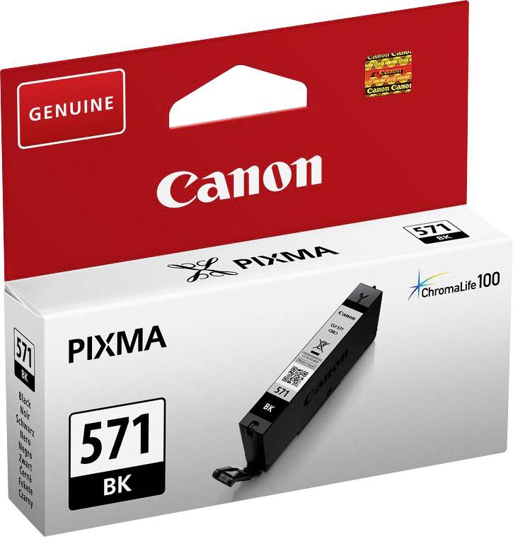 Tintenpatrone Canon 571 BK, schwarz, für Canon PIXMA Drucker, ChromaLife100, originale Verpackung.