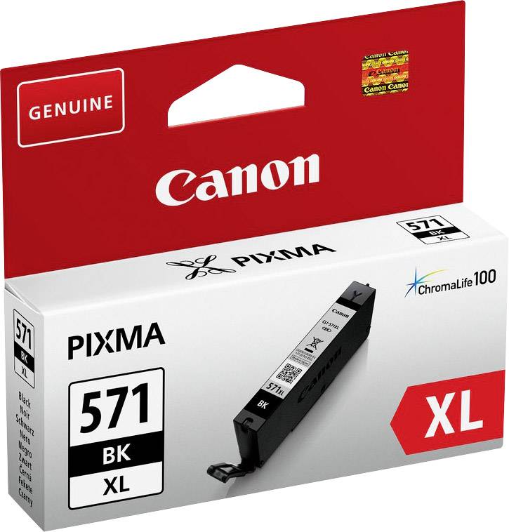 Canon 'PIXMA 571 BK XL' Tintenpatrone in Originalverpackung. Reduziert Kosten und erhöht Druckvolumen.