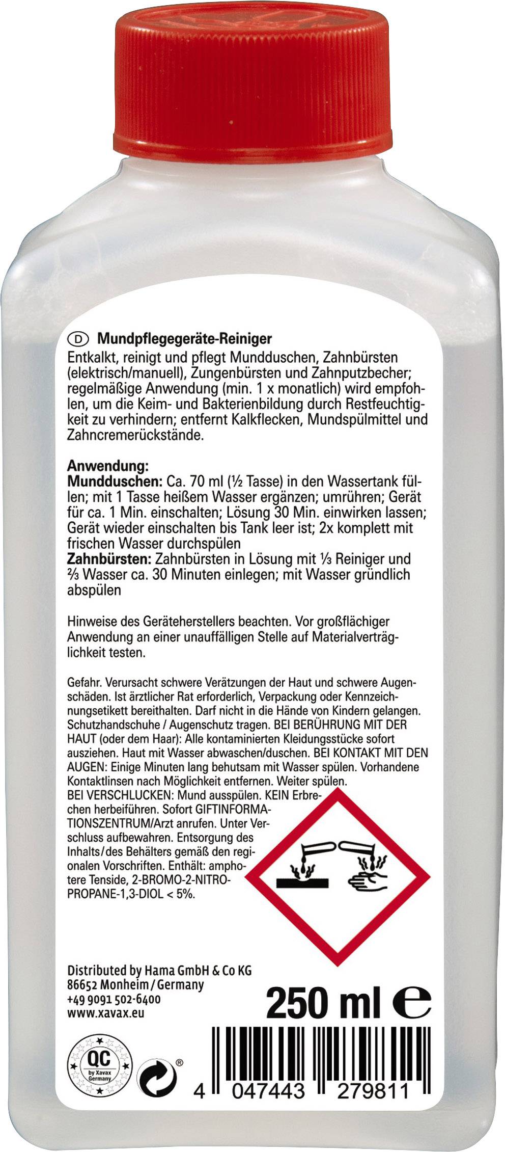 Xavax 111728 Reiniger für Mundpflegegeräte 250ml Weiß