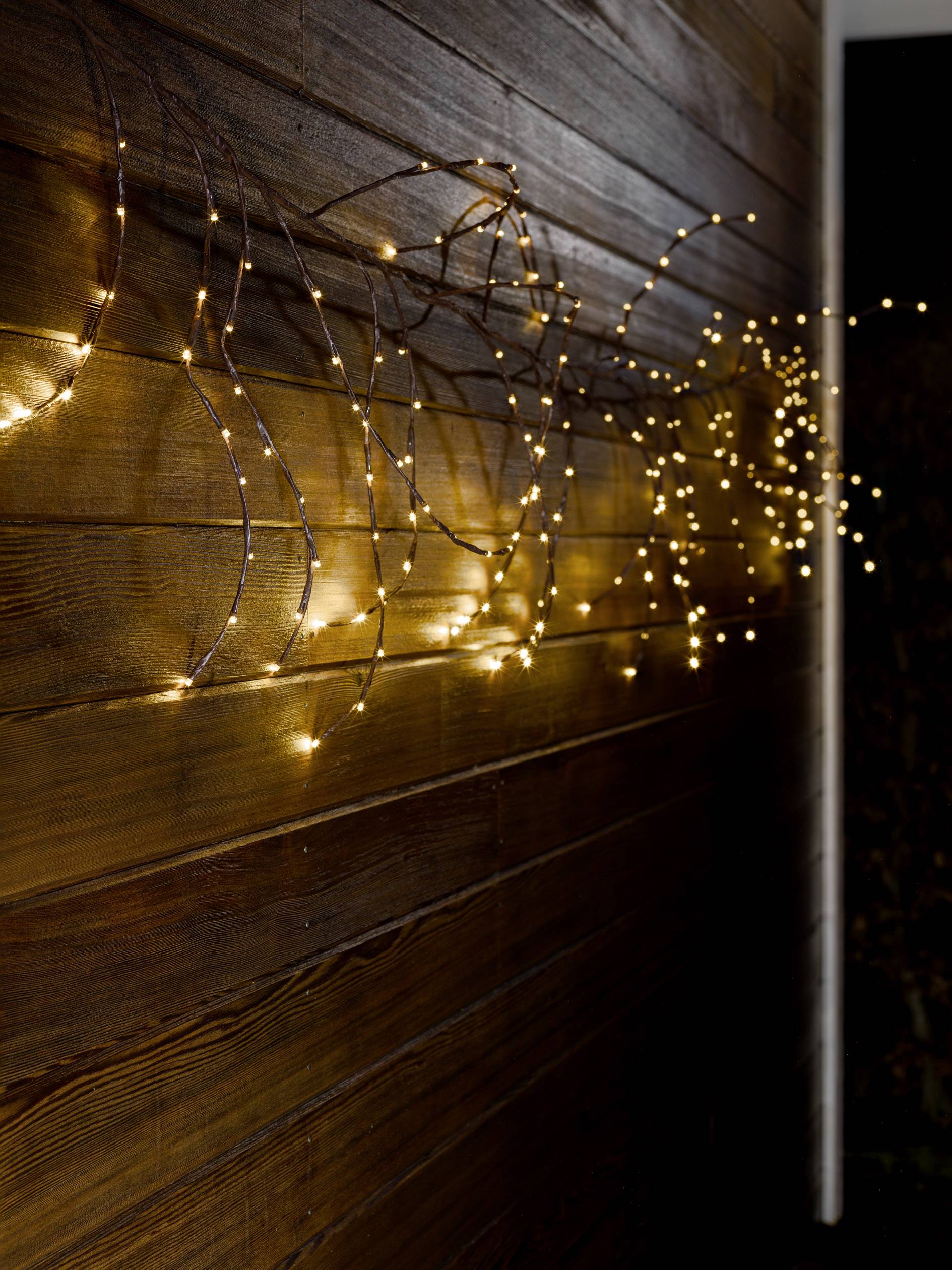 Konstsmide 3365-600 Türkranz mit Beleuchtung Kranz Warmweiß LED Braun