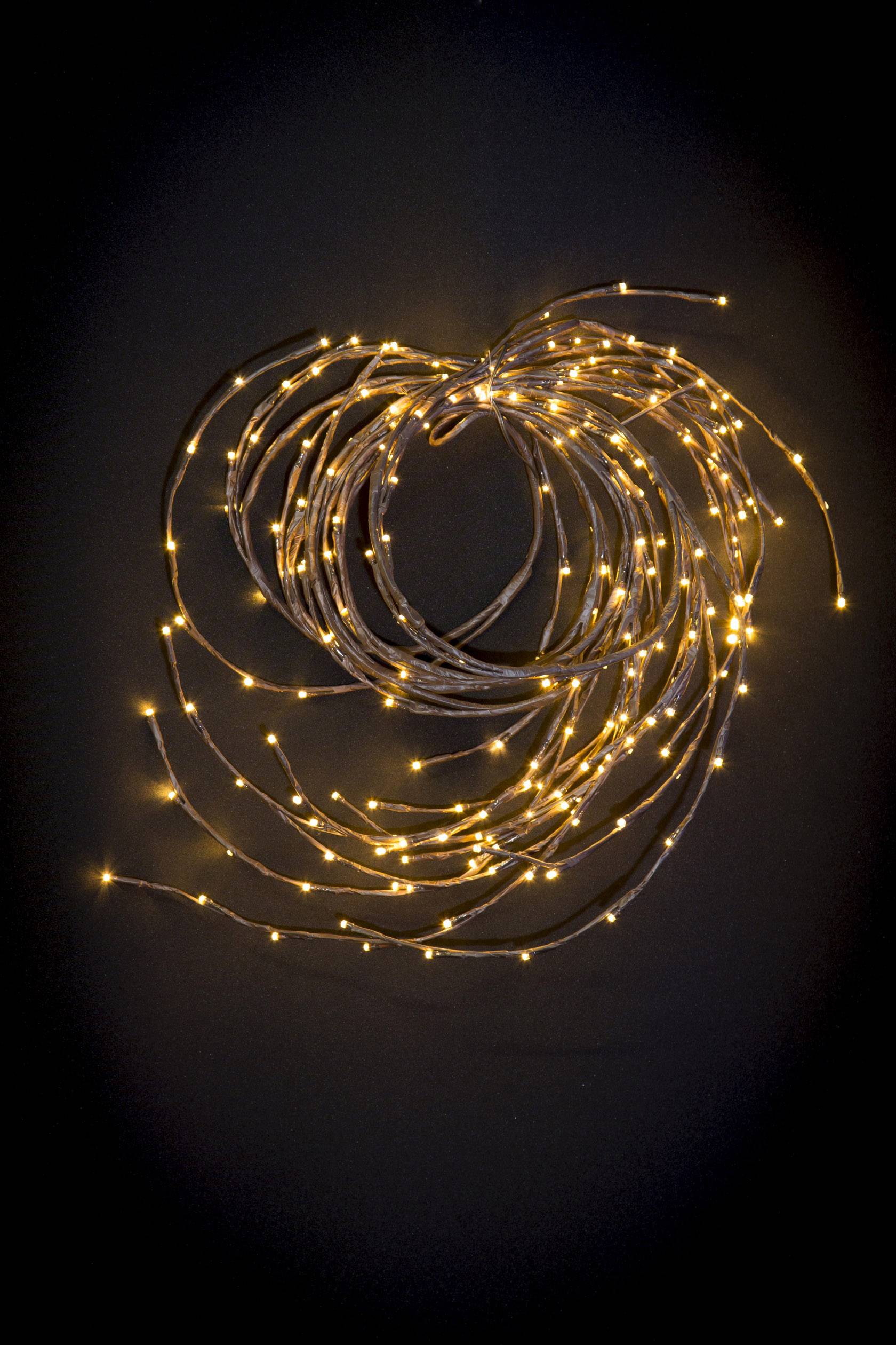 Konstsmide 3365-600 Türkranz mit Beleuchtung Kranz Warmweiß LED Braun