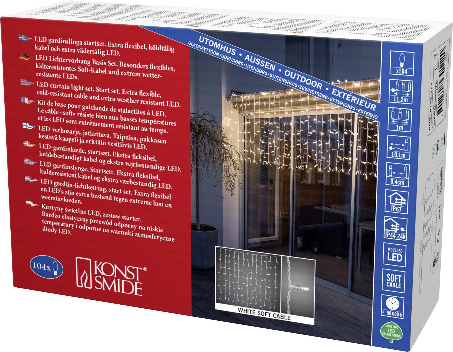 Konstsmide LED Lichterketten-System 24 V Lichtervorhang Warmweiß