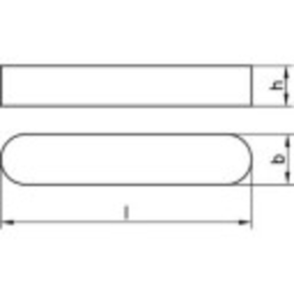Clavette parallèle DIN 6885 TOOLCRAFT 138651 N/A 50 pc(s) acier C45 + C