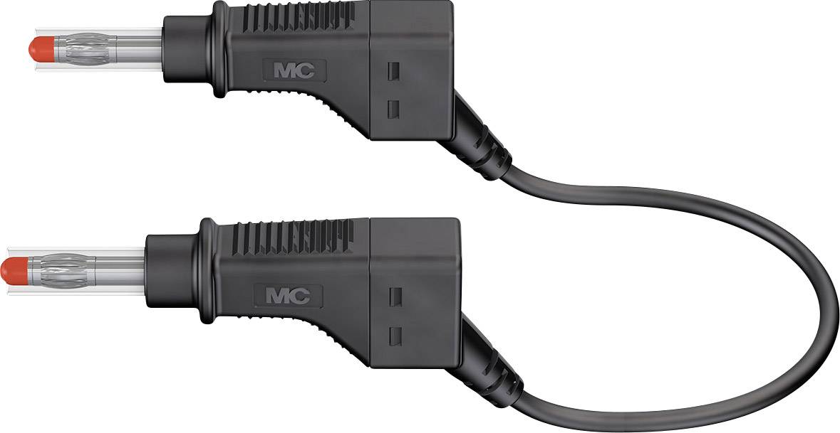 Stäubli XZG425/SIL Sicherheits-Messleitung Lamellenstecker 4 mm Lamellenstecker 4 mm 0.50 m Schwarz