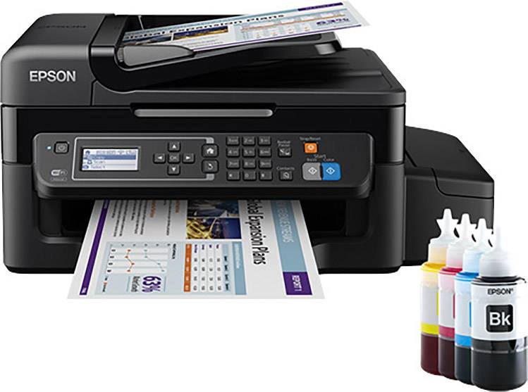 Epson EcoTank ET-4500 Farb Tintenstrahl Multifunktionsdrucker A4 Drucker, Scanner, Kopierer, Fax LAN, WLAN, Tintentank-System, ADF