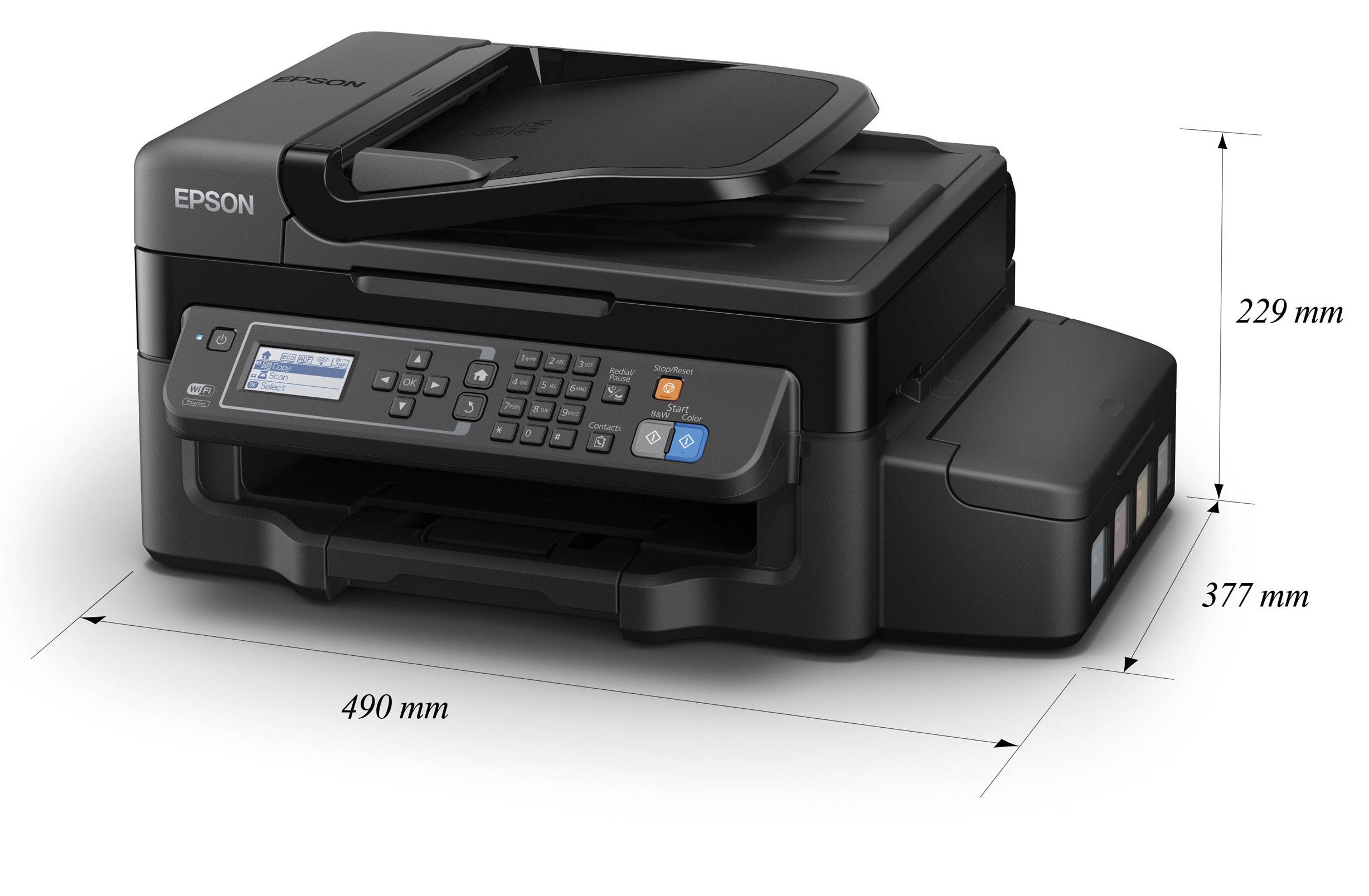 Epson EcoTank ET-4500 Farb Tintenstrahl Multifunktionsdrucker A4 Drucker, Scanner, Kopierer, Fax LAN, WLAN, Tintentank-System, ADF